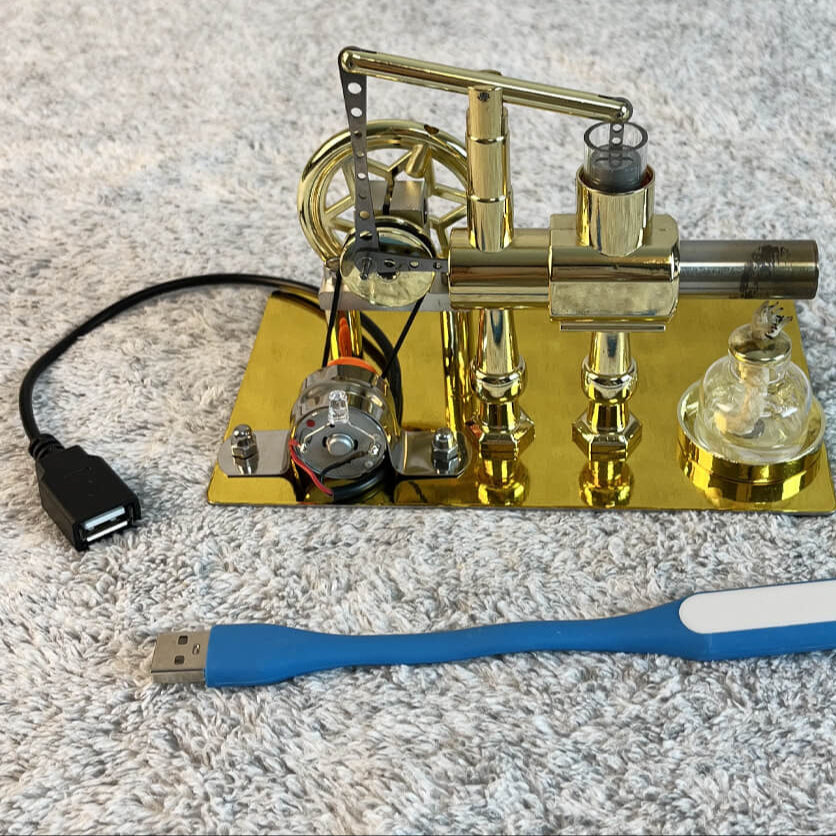 Pistondeco ™ Stirling engine model - power generation+LED light