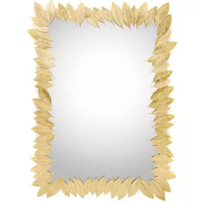 Pistondeco Designer Gold Plated Leaves Mirror 24x15 Inches