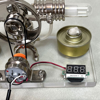 Pistondeco ™ Cross twin Stirling engine+power generation device+voltmeter+LED