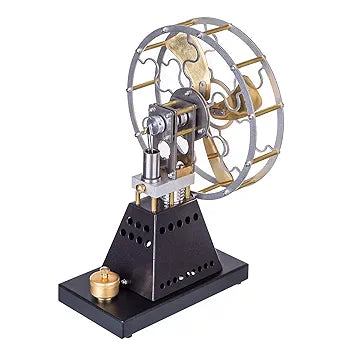 Pistondeco ™ Vintage Stirling Engine Mode, Thermal Power Stove Fan Stirling Engine Motor Model, Great Gift for Science Enthusiasts