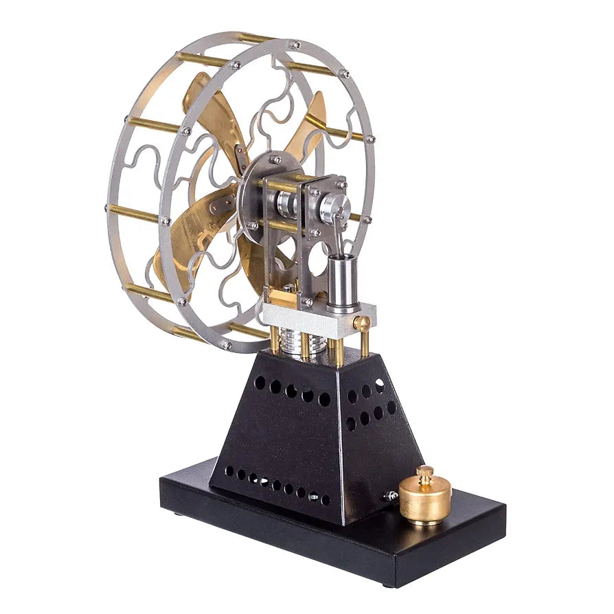 Pistondeco ™ Vintage Stirling Engine Mode, Thermal Power Stove Fan Stirling Engine Motor Model, Great Gift for Science Enthusiasts