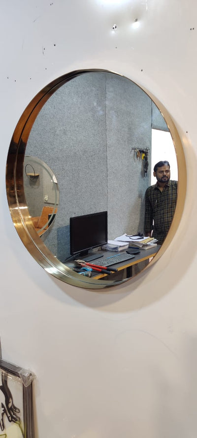 Pistondeco Modern Black Effinito Wall Mirror – Sleek Metal Frame Mirror for Bathroom, Bedroom & Living Room Decor