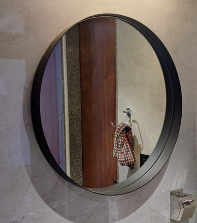 Pistondeco Modern Black Effinito Wall Mirror – Sleek Metal Frame Mirror for Bathroom, Bedroom & Living Room Decor